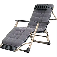Розкладне крісло шезлонг з подушкою LEOBRO Темна смужка