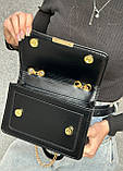 Жіноча чорна класична сумка 1613 стьобана крос-боді через плече, фото 5