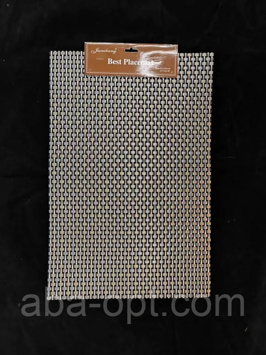 Килимок для сервірування столу коричнево-бежева плетінка 45 х 30 см (шт), фото 1