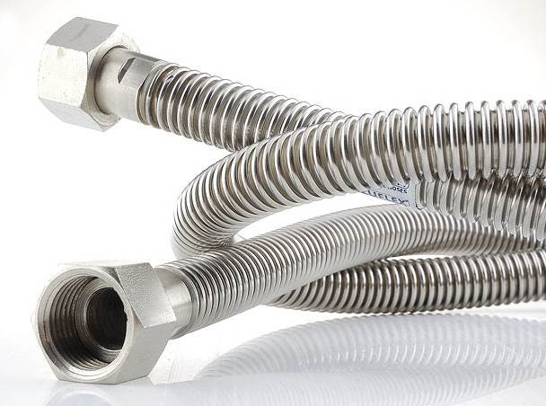 Гофрований шланг нержавіюча сталь DN12 1/2x1/2 ГГ/ГШ 120 см, фото 1