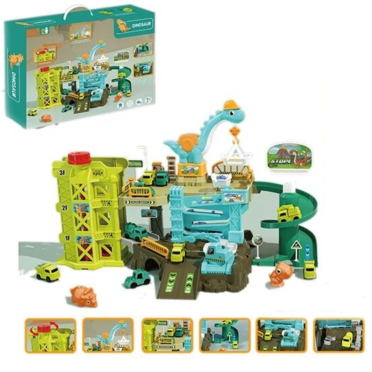 Гараж парковка Будмайданчик (підйомник, кран, 4 машинки, 2 фігурки) ZX 663 A