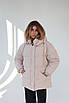 Пуховики зимові жіночі стильні S, M, L бежевий, фото 2
