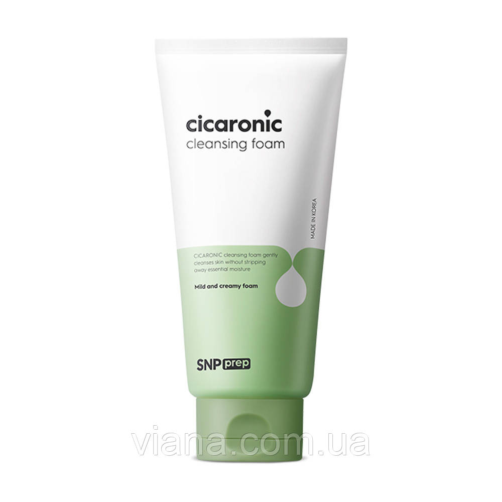 Пінка для вмивання для сухої шкіри обличчя SNP Prep Cicaronic Cleansing Foam 180 ml, фото 1
