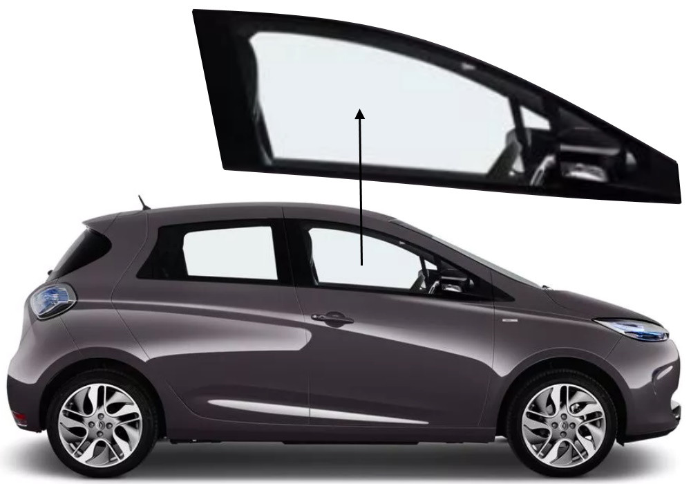 Бічне скло Renault Zoe 2012-2024 передніх дверей праве, фото 1