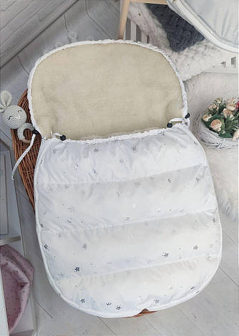 Зимовий конверт-чохол на овчині в коляску чохол на люльку конверт на санки спальник в коляску, фото 1