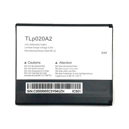 Акумулятор Alcatel TLp020A1 / TLp020A2 (2100 mAh), фото 1
