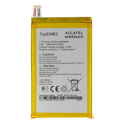 Акумулятор Alcatel TLp034B1 / TLp034B2 (3400 mAh), фото 1