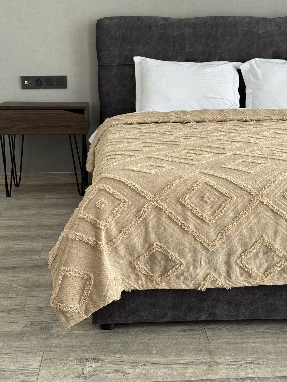 Покривало "Олаф", 100% cotton, бежевий колір (Розміри і кольори в асортименті)