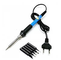 Паяльник електричний з регулюванням температури 60W 220V і 6 жал