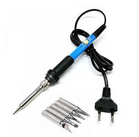Паяльник електричний з регулюванням температури 60W 220V і 6 жал