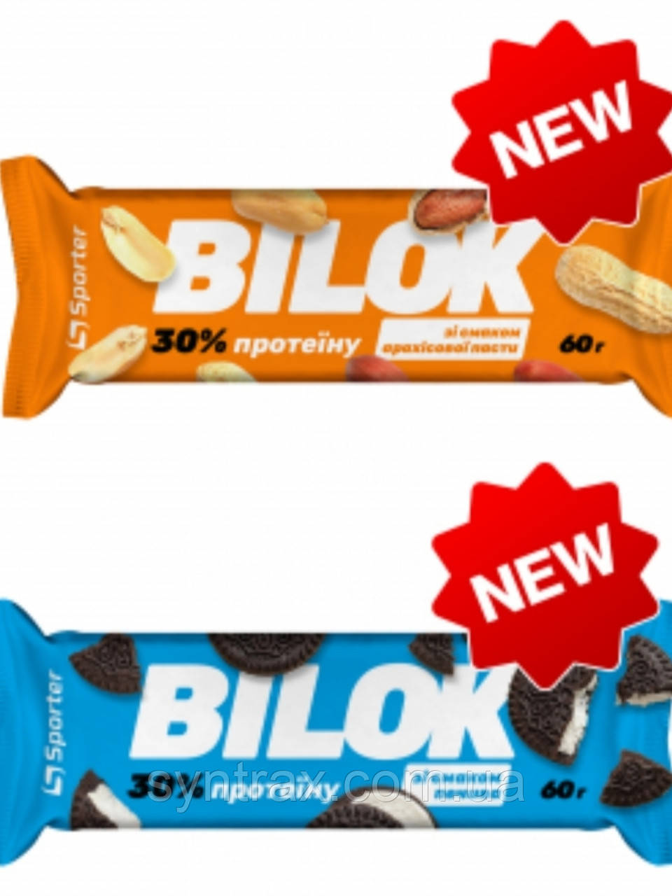 Sporter Bilok protein bar 60 g блок 24 шт, протеїнові баточики