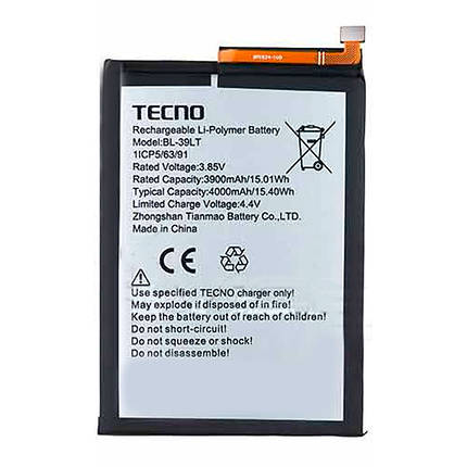 Акумулятор Tecno BL-39LT для Tecno Spark 4 (3900 mAh), фото 1