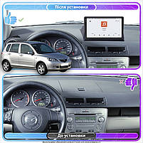 Штатна магнітола Lesko для Mazda 2 I (DY) 2003-2005 екран 10" 4/64 QLED CarPlay 4G Wi-Fi GPS 360 Prime 3 шт., фото 4