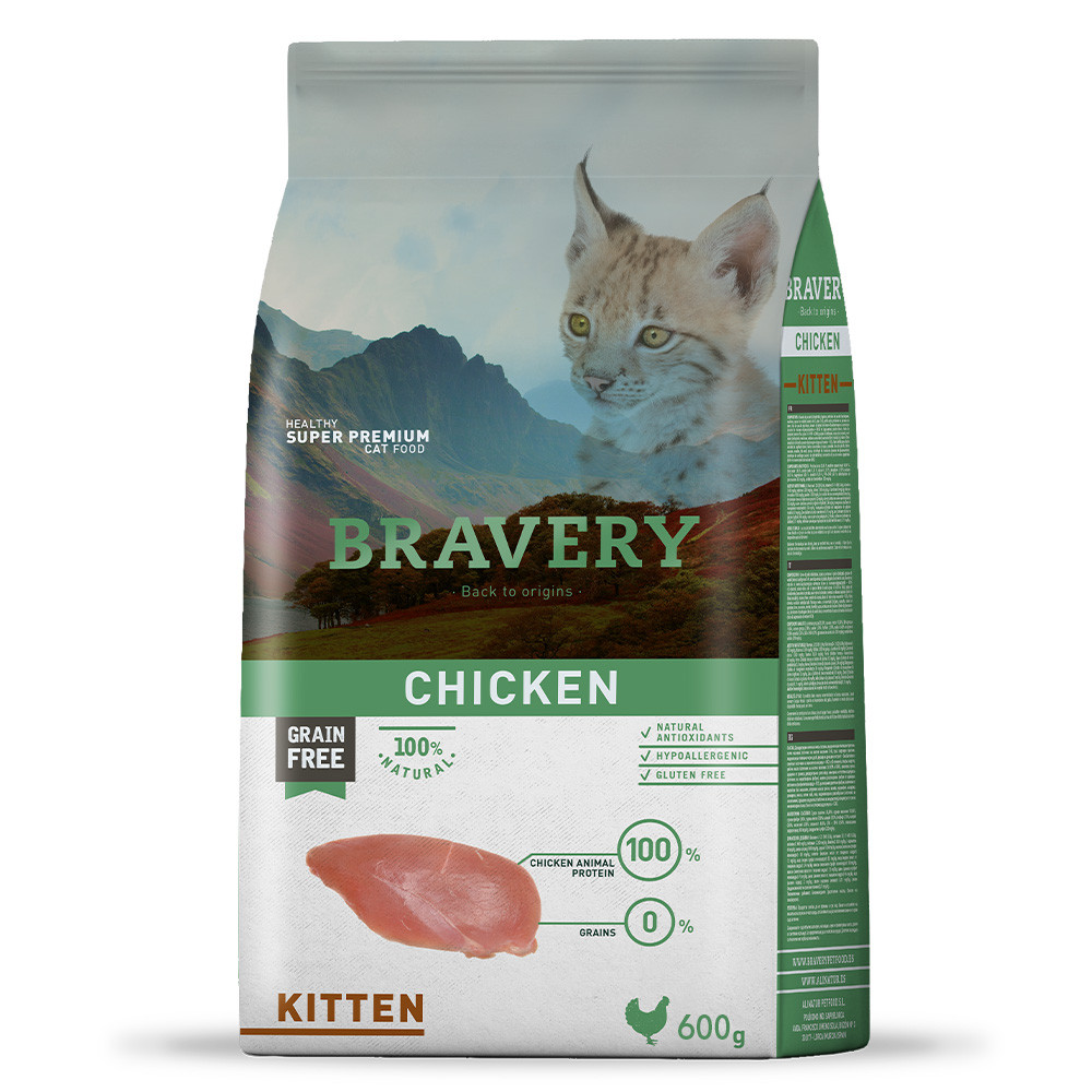 Сухий корм для кошенят BRAVERY KITTEN Chicken з куркою, 600 г (*), фото 1