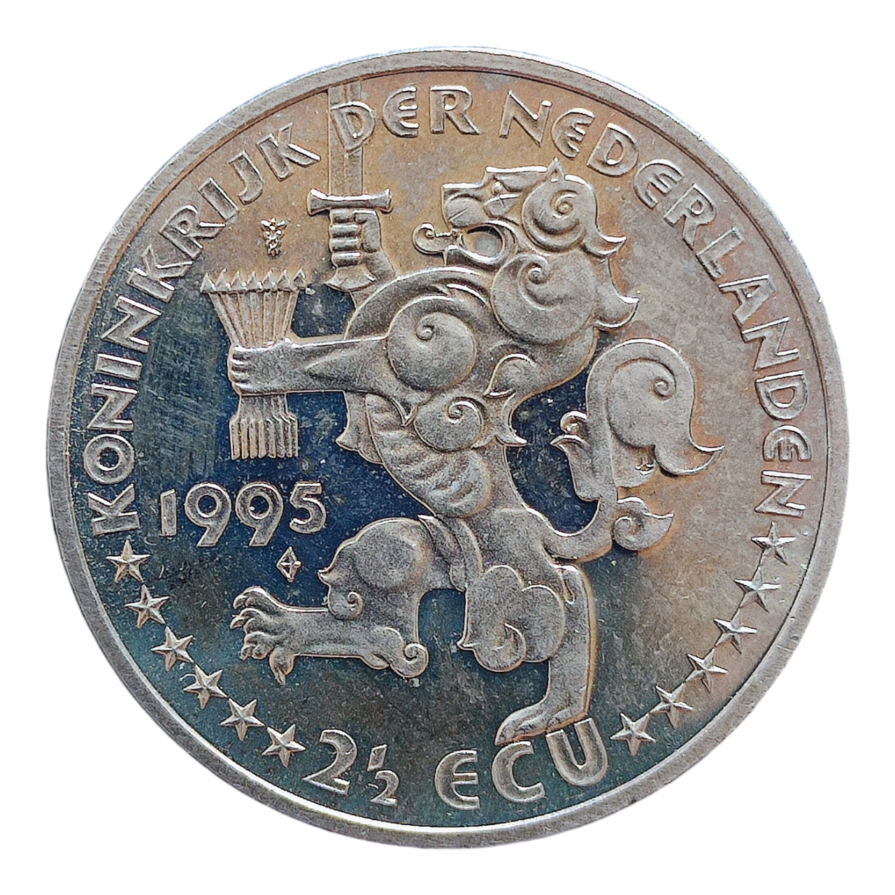 Нідерланди 2½ ECU, 1995 50-та річниця визволення - Королева Вільгельміна, фото 1