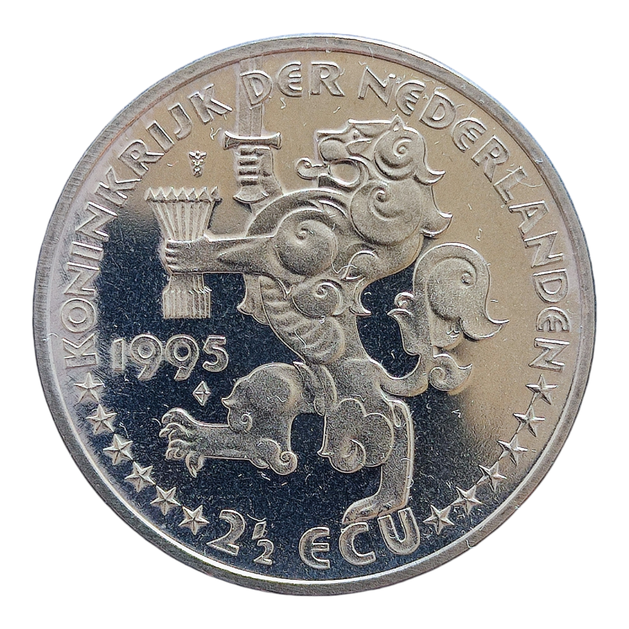 Нідерланди 2½ ECU, 1995 50-та річниця визволення - Королева Вільгельміна