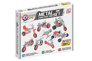 Металевий конструктор Мототранспорт 198 деталей ТехноК 1394 8 моделей із пластиковими елементами