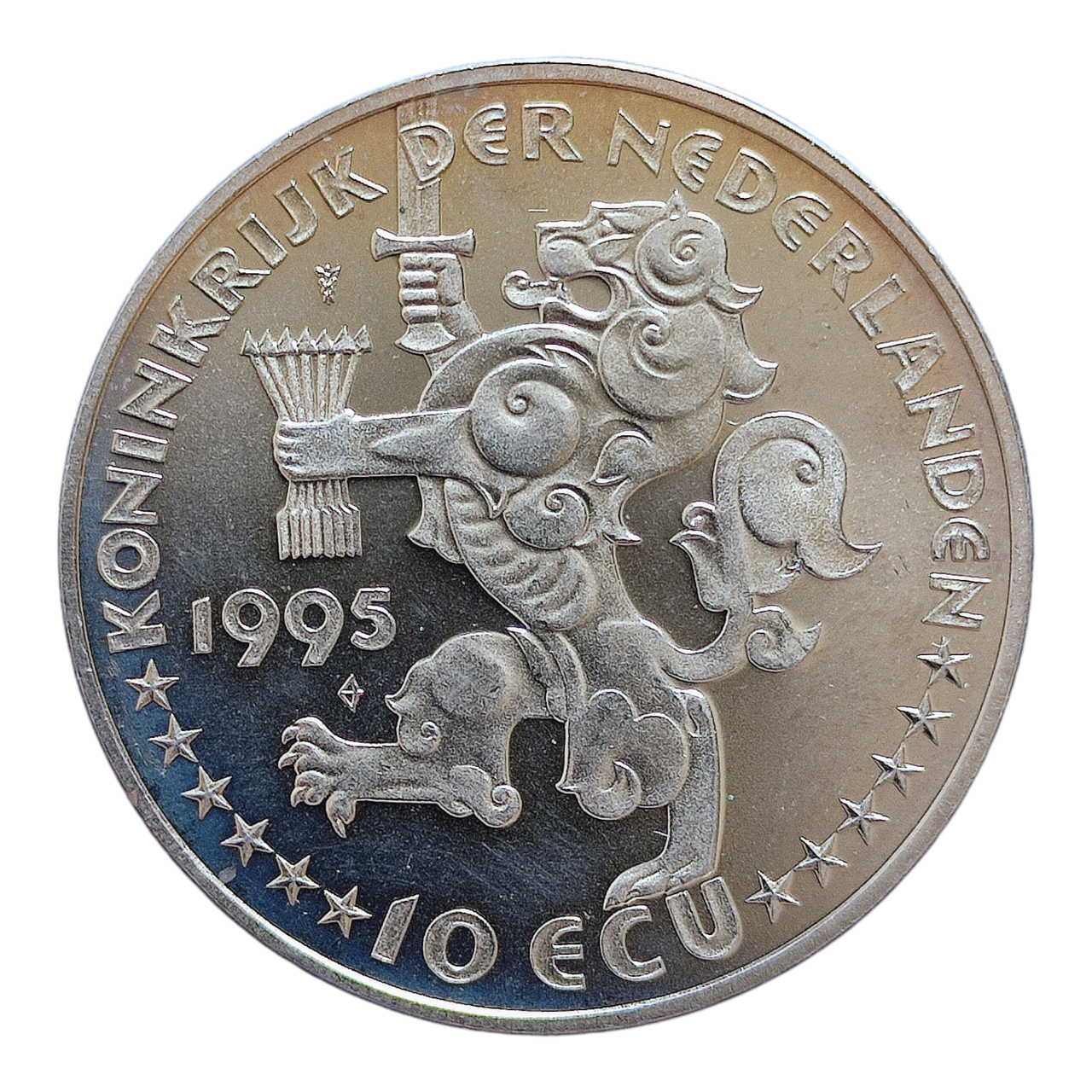 Нідерланди 10 ECU 1995 50-та річниця визволення - Королева Вільгельміна