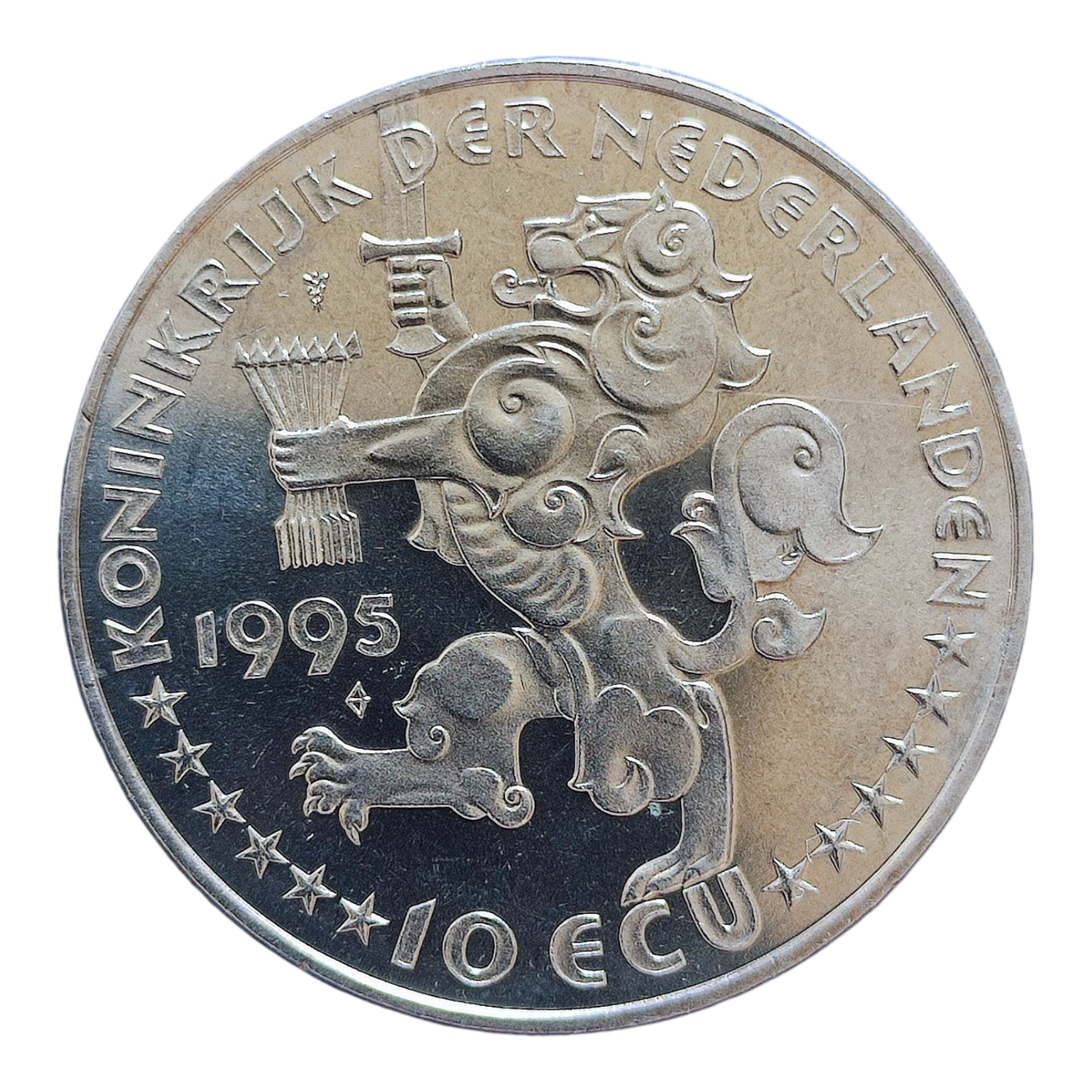 Нідерланди 10 ECU 1995 50-та річниця визволення - Королева Вільгельміна