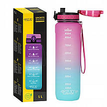 Пляшка для води спортивна 4FIZJO 1000 мл 4FJ0630 Pink/Sky Blue Poland, фото 5
