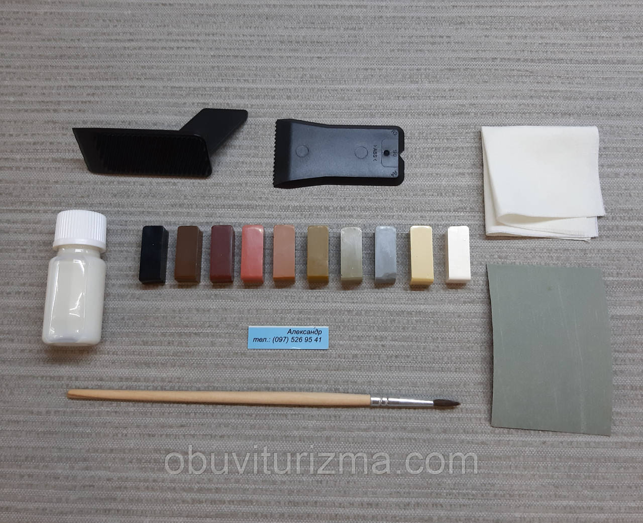 Комплект твердого воску для ремонту ламінату та плитки Nearby 5A, фото 1