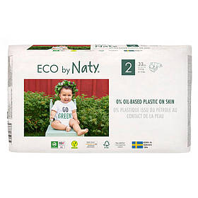 Підгузки дитячі ECO BY NATY Розмір 2 (від 3 до 6 кг), 33шт. в упаковці