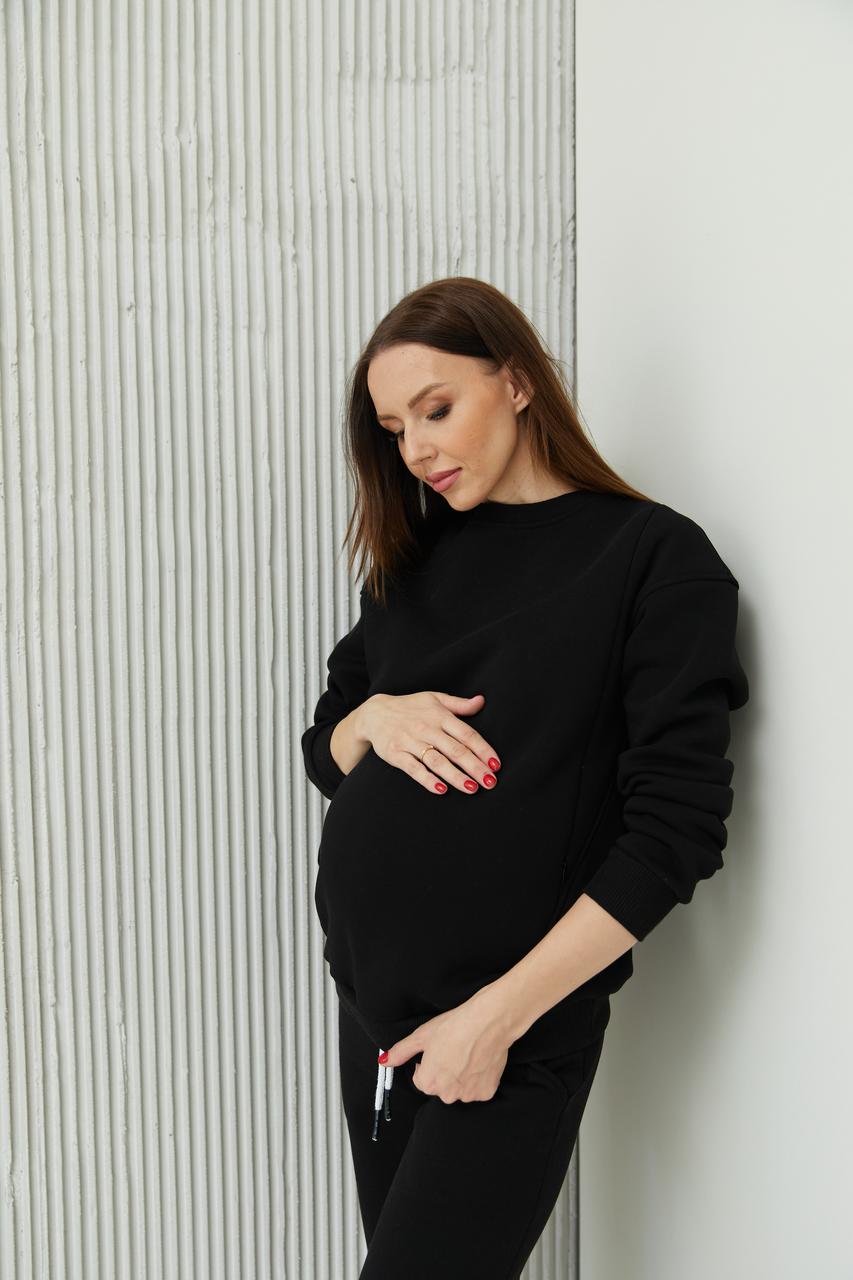 М'який світшот для вагітних та годуючих мам Berlin L-XL (46-48) Lullababe Чорний