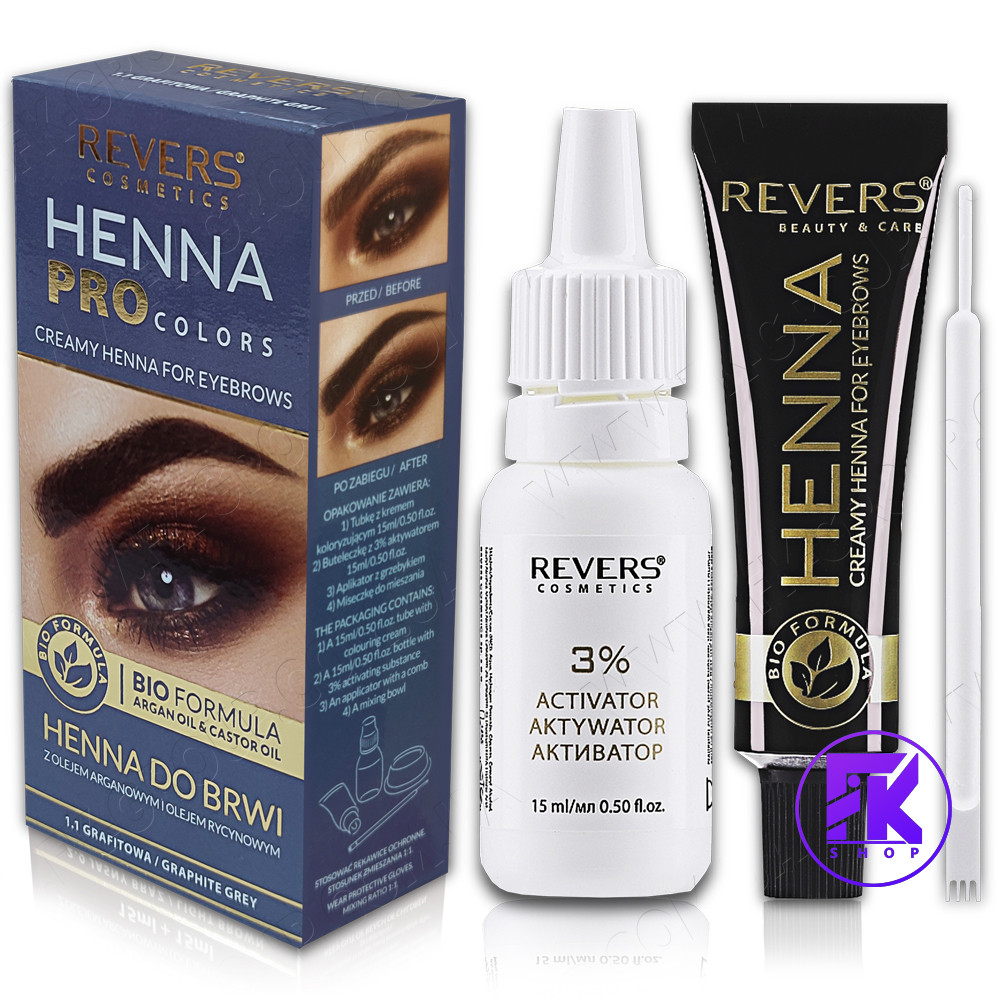 Кремова хна для брів Revers Henna Pro Colors Graphite Gray