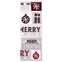 Новорічний подарунковий пакет "З Різдвом!" (12х35х9 см), паковання 12 шт.