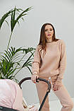 Світшот для вагітних та годування груддю трикотажний Berlin S-M (42-44) Lullababe Бежевий, фото 3
