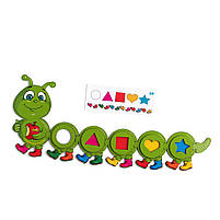 Дитяча гра з картками Гусениця збери за зразком Ubumblebees дерево 3+ (ПСД245), фото 2