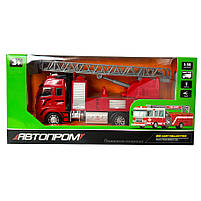 Машина пожежна метал пластик 1:38 звук світло інерція Автопром 24*5,5*10,5см (AP7513C), фото 6