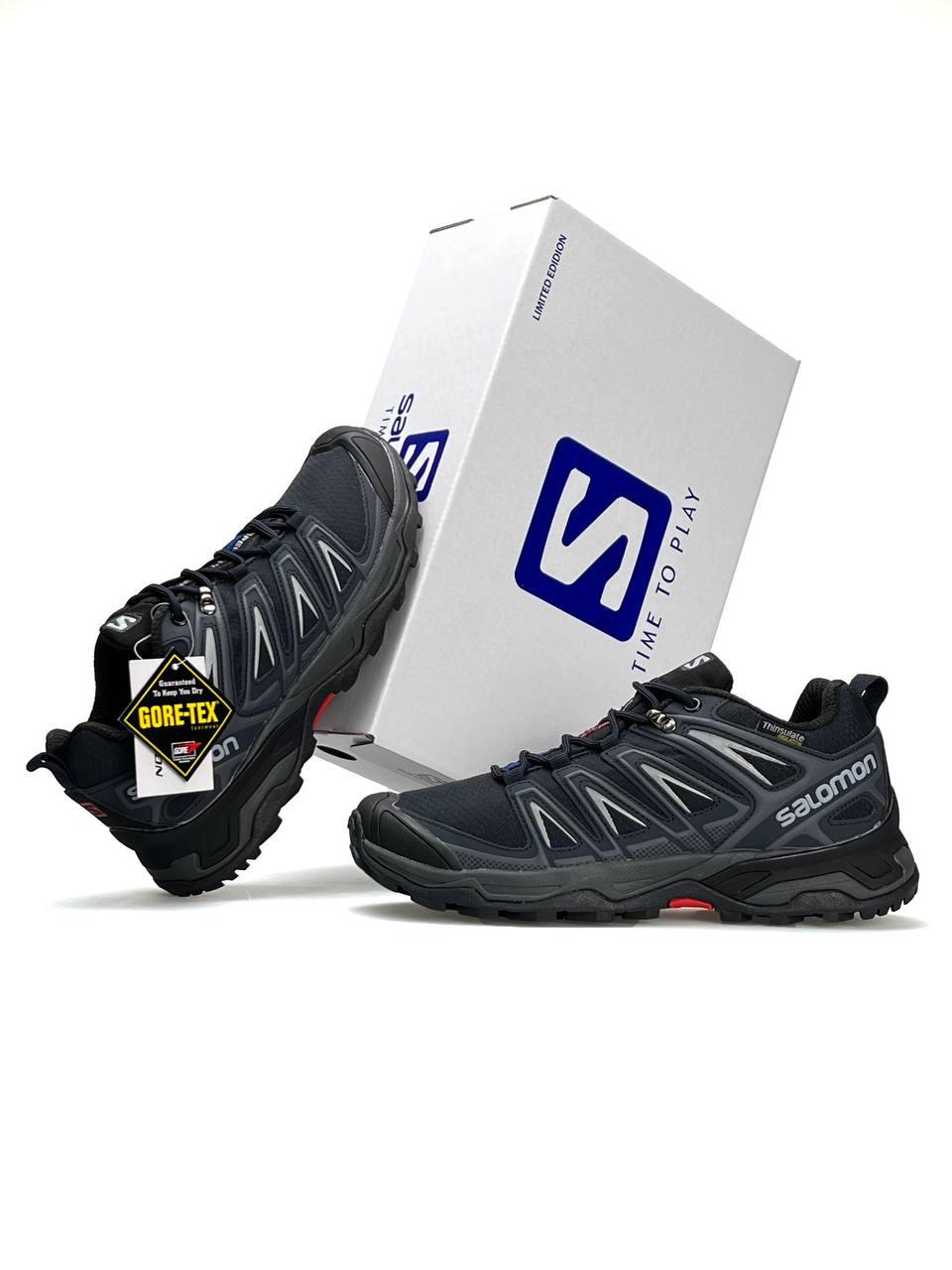 Чоловічі кросівки Salomon Speedcross Pro Gore-Tex Navy Black, кеди для шкіри текстиль водонепроникний сині