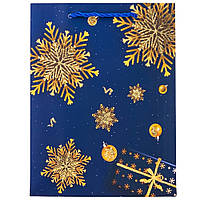 Новорічний подарунковий пакет "Різдська ніч" (18х24х8,5 см), паковання 12 шт.