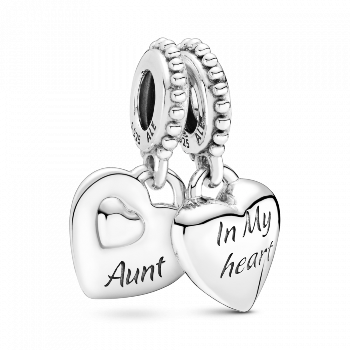 Срібний шарм на браслет Пандора (Супер шоп) "Тетя йжина" 799188C00