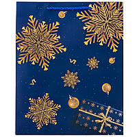 Новорічний подарунковий пакет "Різдська ніч" (26х32х10 см), паковання 12 шт.