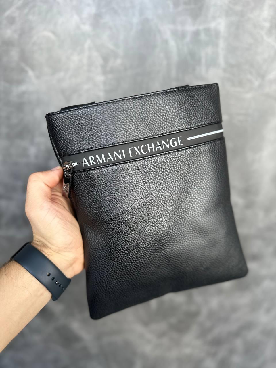 Чоловіча Чорна Сумка Месенджер Giorgio Armani, фото 1