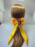Бант осінній Заколка Резинка 14*25 см Осенний баник Праздник осени Для свята осені осінні резиночки заколка, фото 6