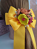 Бант осінній Заколка Резинка 14*25 см Осенний баник Праздник осени Для свята осені осінні резиночки заколка, фото 3