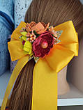 Бант осінній Заколка Резинка 14*25 см Осенний баник Праздник осени Для свята осені осінні резиночки заколка, фото 4