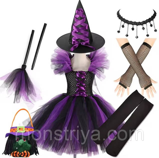 Дитячий костюм Відьмочка Хелловін, ( зріст 105-115 см.)  ABC Halloween