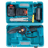 Потужна електропилка пила ланцюгова Domotec 24V 6"(15см), Електрична пила для гілок, Електропила по дереву, фото 5