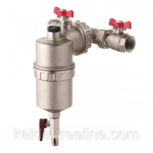 Сепаратор шламу KOER 3/4" універсальний магнітний з кранами, латунний, фото 1