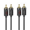 Аудiокабель 2хRCA/2xRCA 1.5 м HOCO UPA29 чорний, фото 4