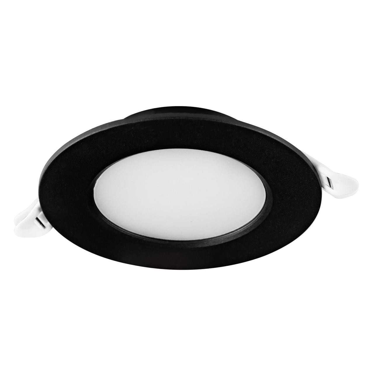 Світильник точковий врізний світлодіодний (5 W/Вт, 6400K, 500 lm, чорний) вбудований ЛЕД світильник AURA-5