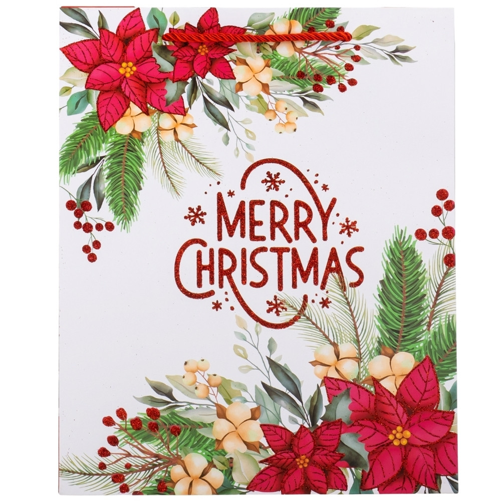 Новорічний подарунковий пакет "Зимова казка-1" (26х32х10 см), паковання 12 шт., фото 1