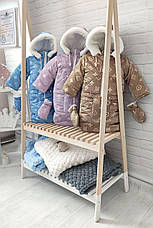 Зимовий дитячий комбінезон-трансформер 3в1 для новонародженного на овчині: курточка конверт для ніг напівкомбінезон, фото 3