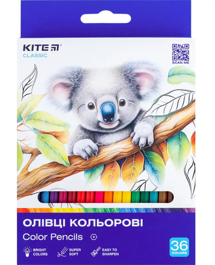 Олівці кольорові 36 кольорів Kite Classic