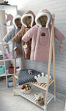 Зимовий дитячий теплий комбінезон для новонародженого на овчині 0-6 місяців підійде для виписки, фото 3