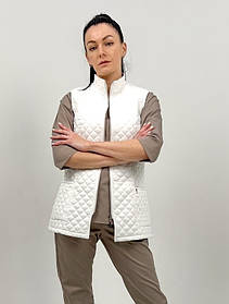 Медичний жилет Аляска 2 (стійка) стьобаний Білий